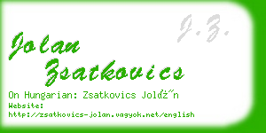 jolan zsatkovics business card